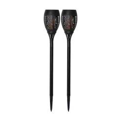 STAR TRADING Dekorationsbelysning|Solcellelamper > Flame solcelle LED-lampe m. jordspyd, sæt m. 2 stk