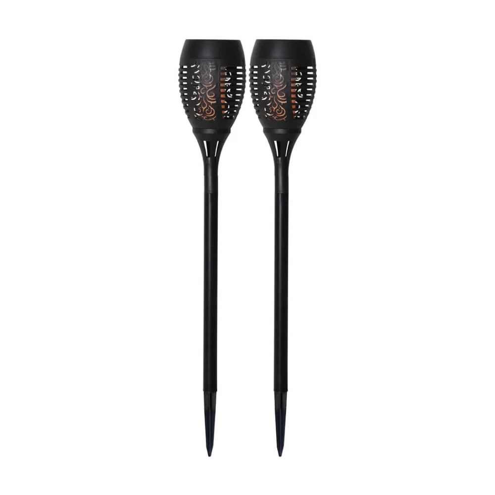 STAR TRADING Dekorationsbelysning|Solcellelamper > Flame solcelle LED-lampe m. jordspyd, sæt m. 2 stk