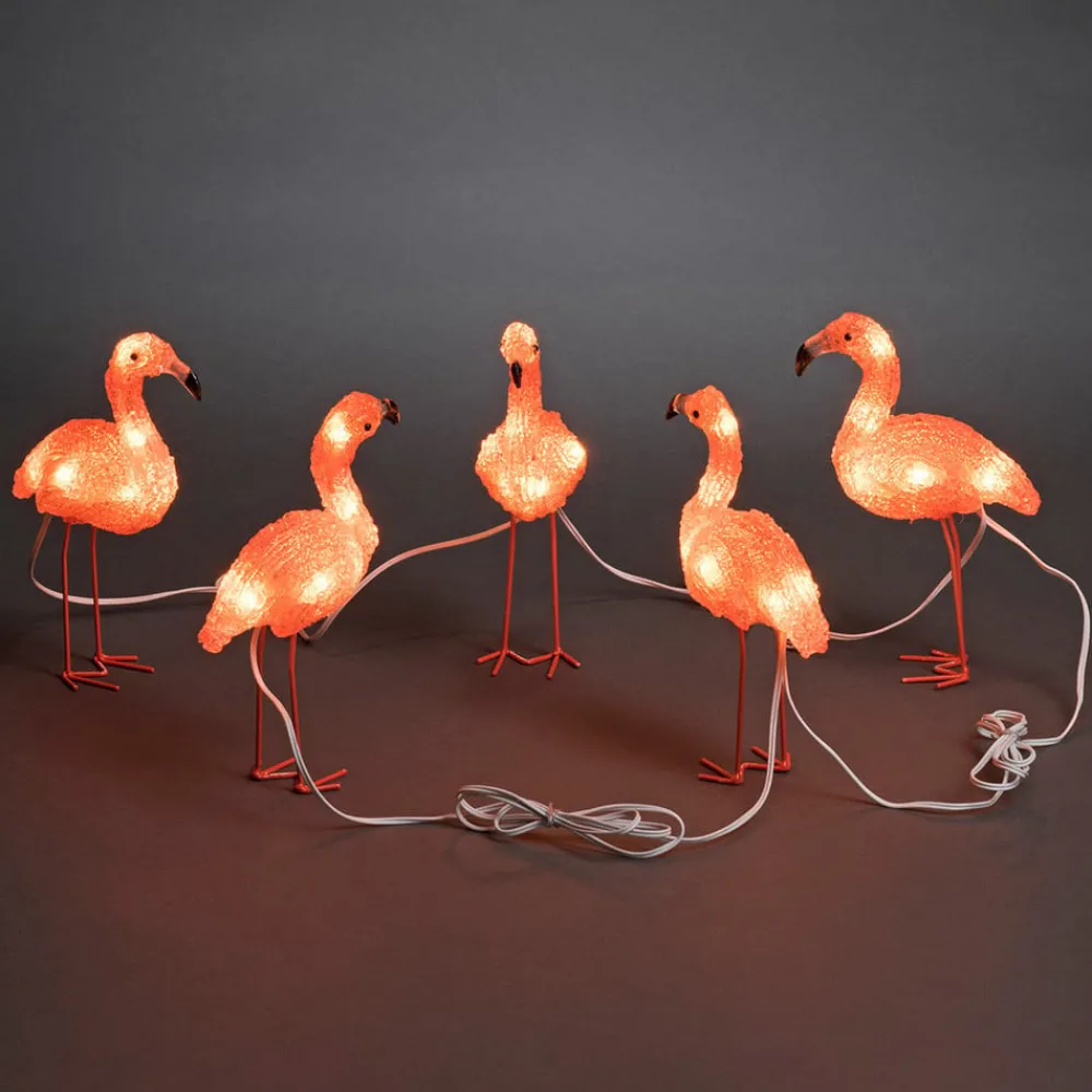 Konstsmide Season Dekorationsbelysning > Flamingo LED dekorationslys i et sæt med 5 stk