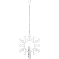 STAR TRADING Dekorationsbelysning|Julepynt > Flamme Snow LED-dekorationslampe med vokslys