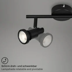 Briloner Loftlamper > Flamo LED-loftspot IP44 2 lyskilder justeres, sort