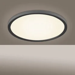 JUST LIGHT. GmbH Loftlamper > Flat LED-loftlampe CCT, Ø 40 cm, sort