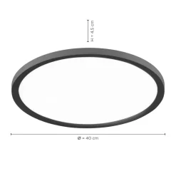 JUST LIGHT. GmbH Loftlamper > Flat LED-loftlampe CCT, Ø 40 cm, sort