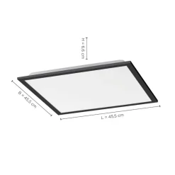 JUST LIGHT. GmbH Loftlamper > Flat LED-loftlampe, CCT, sort, 45 x 45 cm