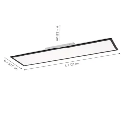 JUST LIGHT. GmbH Loftlamper > Flat LED-monteringspanel, CCT, sort, 119 x 29 cm