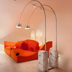 Gulvlamper ^ FLOS Arco bue-gulvlampe, krom, højde 240 cm, E27