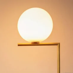 Gulvlamper|Gulvlamper ^ FLOS IC F1 gulvlampe, børstet messing