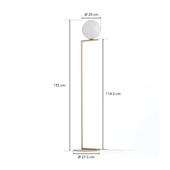 Gulvlamper|Gulvlamper ^ FLOS IC F1 gulvlampe, børstet messing