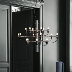 FLOS Lysekroner > 2097/18 LED-lysekrone, frostet, krom