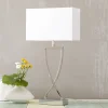 FISCHER & HONSEL Bordlamper > Flot tekstil-bordlampe Anni, krom/hvid