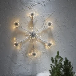 STAR TRADING Dekorationsbelysning|Julepynt > Flower Snowflake LED-dekorationslampe, Ø 60 cm