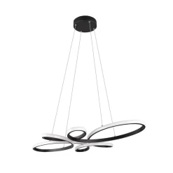 Pendellamper|Pendellamper ^ Trio Lighting Fly LED-pendel, mat sort, 3.000 K, 83 cm x 45 cm