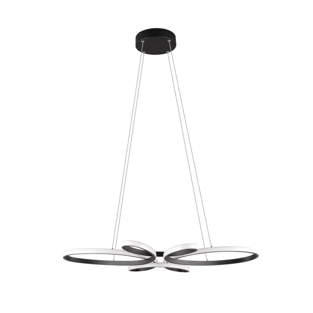 Pendellamper|Pendellamper ^ Trio Lighting Fly LED-pendel, mat sort, 3.000 K, 83 cm x 45 cm