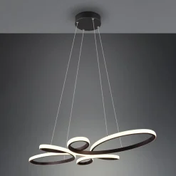 Pendellamper|Pendellamper ^ Trio Lighting Fly LED-pendel, mat sort, 3.000 K, 83 cm x 45 cm
