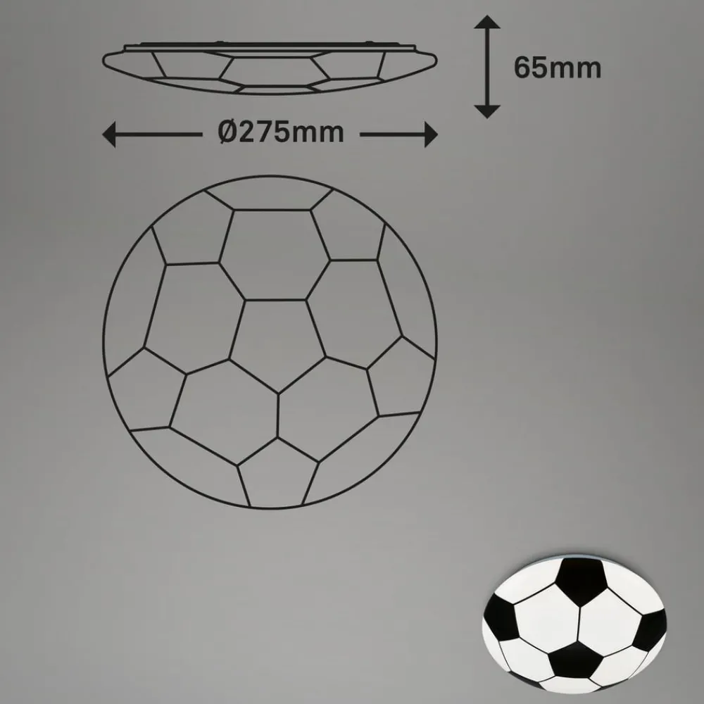 Briloner Loftlamper|Loftlamper > Fodbold LED-loftlampe, sort-hvid, Ø 27,5cm