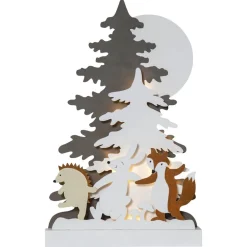 Dekorationsbelysning ^ STAR TRADING Forest Friends LED-dekolampe, hare, ræv, pindsvin