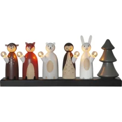 STAR TRADING Dekorationsbelysning|Julepynt > Forest Friends LED-lysestage, 5 lyskilder