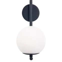 Forlight Væg- Og Spejllamper|Væglamper > væglampe Sfera Single, sort, glas, bredde 12 cm