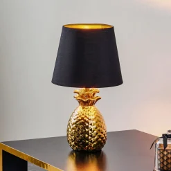 Bordlamper ^ Reality Leuchten Fornem keramisk bordlampe Pineapple i guld-sort