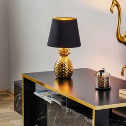 Bordlamper ^ Reality Leuchten Fornem keramisk bordlampe Pineapple i guld-sort