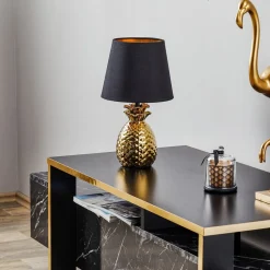 Bordlamper ^ Reality Leuchten Fornem keramisk bordlampe Pineapple i guld-sort