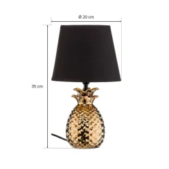 Bordlamper ^ Reality Leuchten Fornem keramisk bordlampe Pineapple i guld-sort