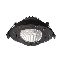 Deko-Light Indbygningsspots|Loftlamper > Forsænket loftlampe Dione, IP44, 2.700 K, sort, dæmpbar