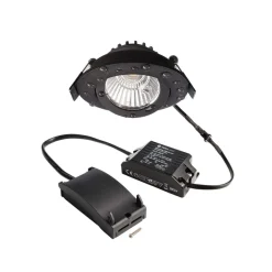 Deko-Light Indbygningsspots|Loftlamper > Forsænket loftlampe Dione, IP44, 2.700 K, sort, dæmpbar