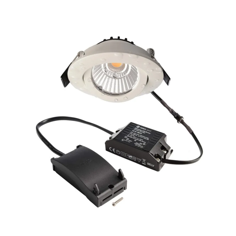 Loftlamper ^ Deko-Light Forsænket loftlampe Dione, IP44, 4.000 K, hvid, dæmpbar