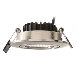 Indbygningsspots ^ Deko-Light Forsænket loftlampe Dione, IP44, 3.000 K, nikkel, dæmpbar