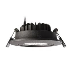 Loftlamper ^ Deko-Light Forsænket loftlampe Dione, IP44, sort, dæmpbar til varm