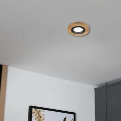 Lamkur Lighting Indbygningsspots > Forsænket loftlampe Tobby, Ø 10 cm, egetræ, GU10