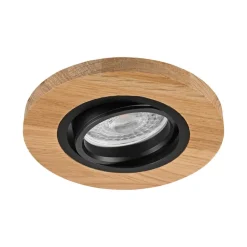 Lamkur Lighting Indbygningsspots > Forsænket loftlampe Tobby, Ø 10 cm, egetræ, GU10
