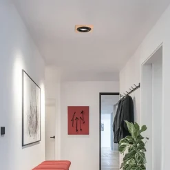Lamkur Lighting Indbygningsspots > Forsænket loftlampe Tobby, 10 x 10 cm, egetræ, GU10