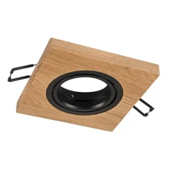 Lamkur Lighting Indbygningsspots > Forsænket loftlampe Tobby, 10 x 10 cm, egetræ, GU10