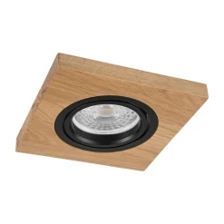 Lamkur Lighting Indbygningsspots > Forsænket loftlampe Tobby, 10 x 10 cm, egetræ, GU10
