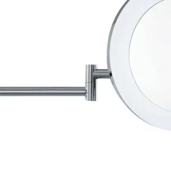 Møbel Og Interiør ^ Searchlight Forstørrende LED-spejl, kromfarvet/frostet, IP44, Ø 20 cm