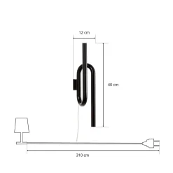 Væglamper ^ Foscarini Tobia LED-væglampe med ledning, sort