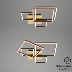 Loftlamper|Loftlamper ^ Briloner Frame LED-loftlampe, guld, dæmpbar, 4 lyskilder