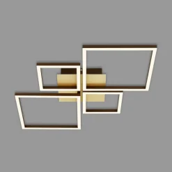 Loftlamper|Loftlamper ^ Briloner Frame LED-loftlampe, guld, dæmpbar, 4 lyskilder
