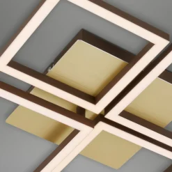 Loftlamper|Loftlamper ^ Briloner Frame LED-loftlampe, guld, dæmpbar, 4 lyskilder