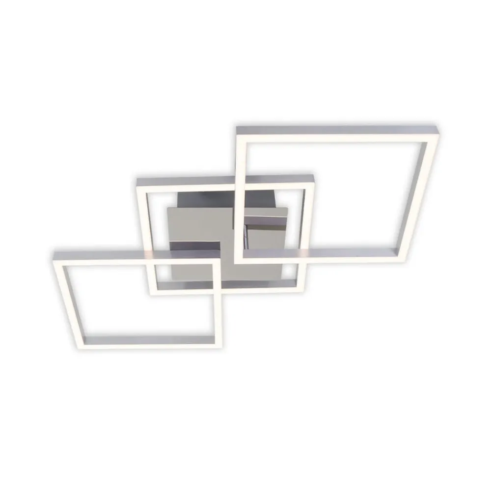Briloner Loftlamper|Loftlamper > Frame LED-loftlampe, step-dim, krom-alu 76x37cm