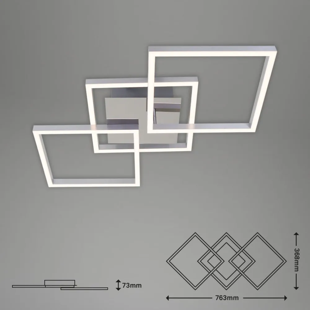 Briloner Loftlamper|Loftlamper > Frame LED-loftlampe, step-dim, krom-alu 76x37cm