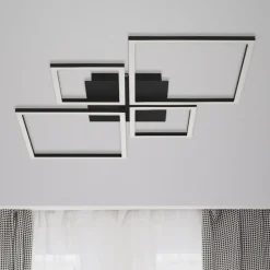 Loftlamper|Loftlamper ^ Briloner Frame LED-loftlampe, step dim, 4 lyskilder, sort