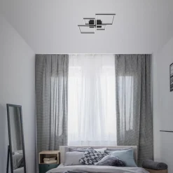 Loftlamper|Loftlamper ^ Briloner Frame LED-loftlampe, step dim, 4 lyskilder, sort