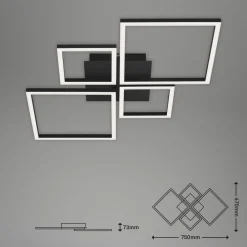 Loftlamper|Loftlamper ^ Briloner Frame LED-loftlampe, step dim, 4 lyskilder, sort