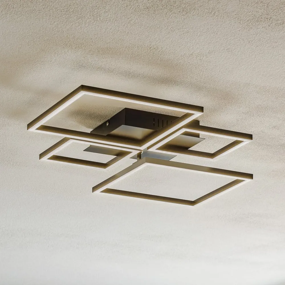 Loftlamper|Loftlamper ^ Briloner Frame LED-loftslampe, CCT, 4-lys, sort