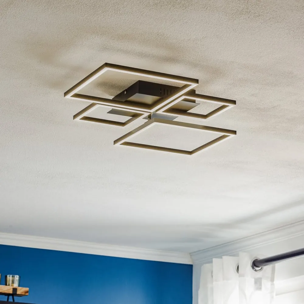 Loftlamper|Loftlamper ^ Briloner Frame LED-loftslampe, CCT, 4-lys, sort