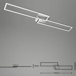 Briloner Loftlamper > Frame LED-loftslampe, fjernbetjening, krom