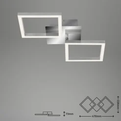 Loftlamper ^ Briloner Frame LED-loftslampe, 3.000 K, krom